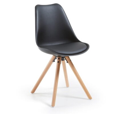 Čierna stolička s bukovými nohami loomi.design Lumos