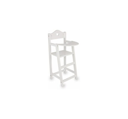 Biela drevená stolička pre bábiky Legler Doll’s