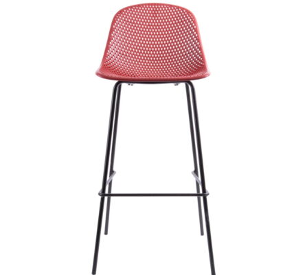 Červená barová stolička Leitmotiv Diamond Mesh