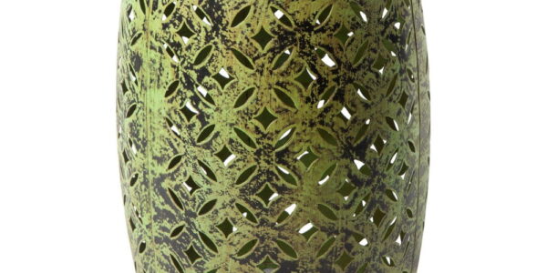 Zelená kovová ručne maľovaná stolička RGE Nour, ⌀ 30 cm