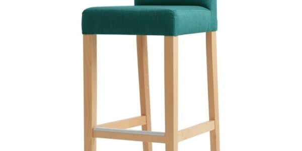 Tyrkysová barová stolička s prírodnými nohami Custom Form Wilton
