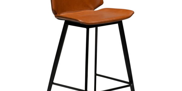 Koňakovohnedá barová stolička z eko kože DAN–FORM Denmark Swing
