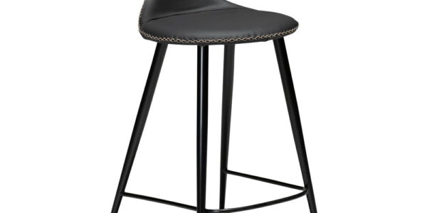 Čierna kožená barová stolička DAN–FORM Denmark Flair Leather