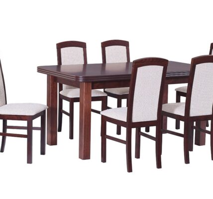 DREWMIX Jedálenský set – stôl WENUS V / stoličky NILO V (1+6)