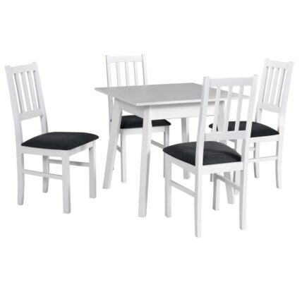 DREWMIX Jedálenský set – stôl OSLO 1 / stoličky BOSS IV (1+4) Drevo: Biela