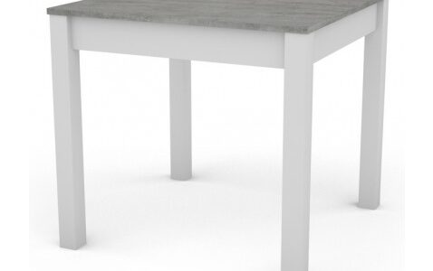 Jedálenský stôl David 80×80 cm, bílý/šedý beton
