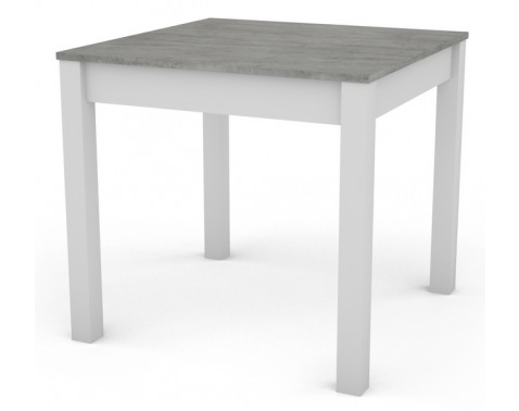 Jedálenský stôl David 80×80 cm, bílý/šedý beton