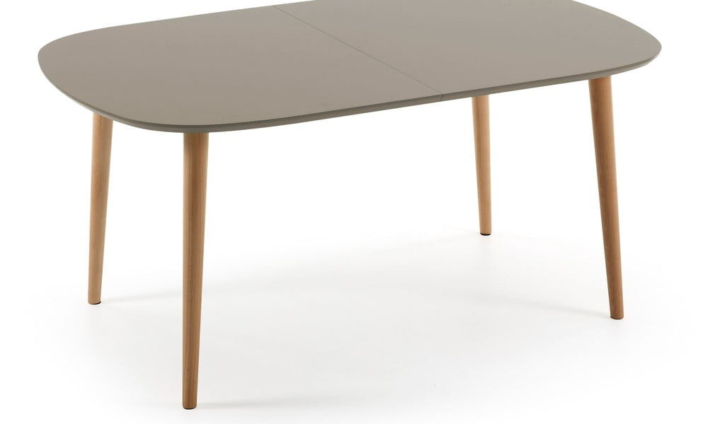 Sivý rozkladací jedálenský stôl La Forma Oakland, 100×160/260 cm