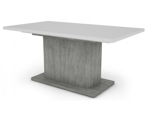 Jedálenský stôl Paulo 160×90 cm, biely/beton, rozkladací