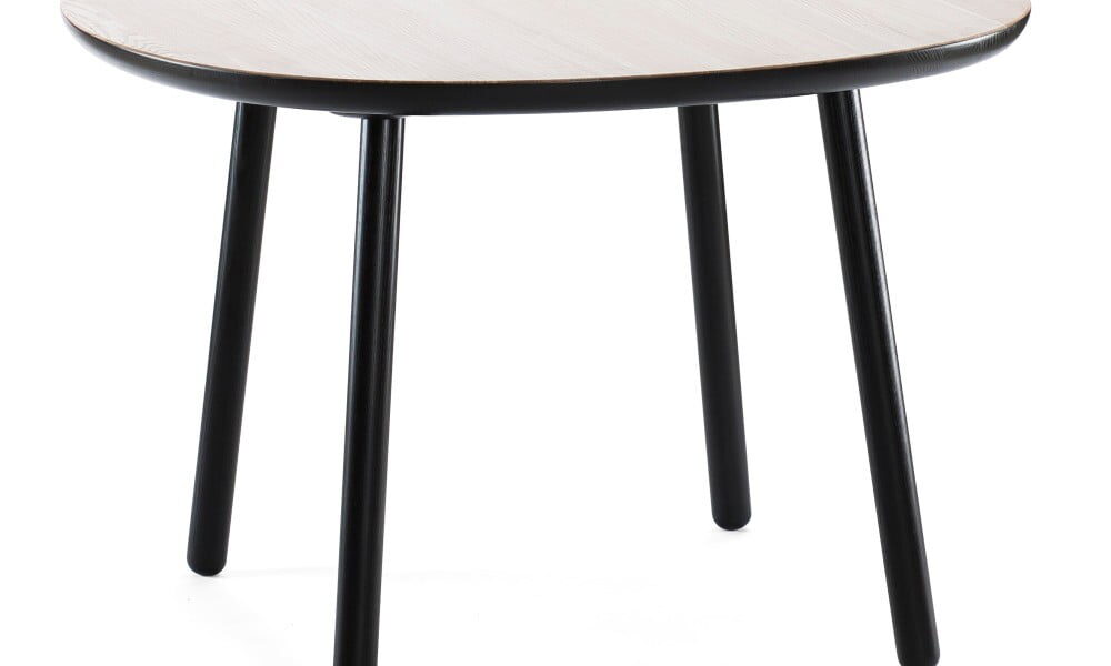 Čierno-biely jedálenský stôl z masívu EMKO Naïve, 110 cm