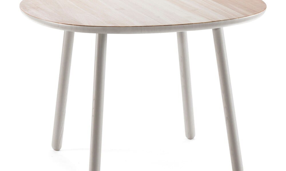 Sivý jedálenský stôl z masívu EMKO Naïve, 110 cm