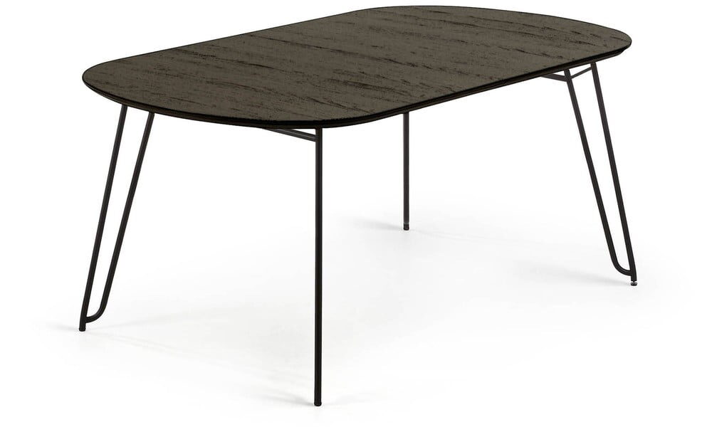 Čierny rozkladací jedálenský stôl La Forma Norfort, dĺžka 140/220 cm