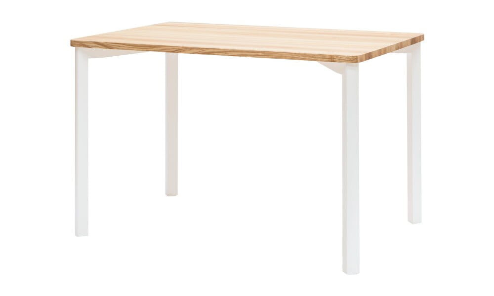 Biely jedálenský stôl so zaoblenými nohami Ragaba TRIVENTI, 80 × 120 cm