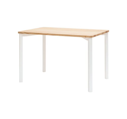 Biely jedálenský stôl so zaoblenými nohami Ragaba TRIVENTI, 80 × 120 cm
