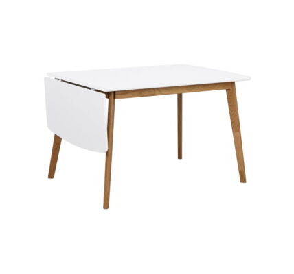 Jedálenský stôl s konštrukciou z dubového dreva so sklápacou doskou Rowico Olivia, dĺžka 120 + 40 cm