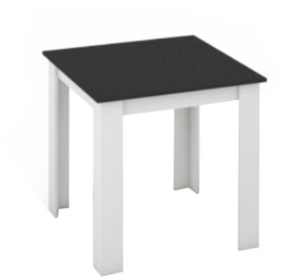 Tempo Kondela Jedálenský stôl 80×80, DTD laminovaná/ABS hrany, Biela/Čierna, KRAZ