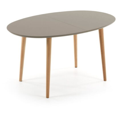 Sivý oválny rozkladací jedálenský stôl La Forma Oakland, 90×140/220 cm