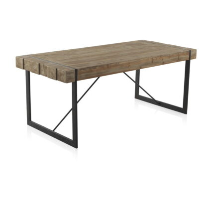 Drevený jedálenský stôl s kovovými nohami Geese Robust, 200 x 90 cm