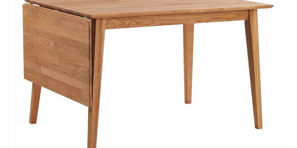 Prírodný sklápací dubový jedálenský stôl Rowico Mimi, dĺžka 120-165 cm