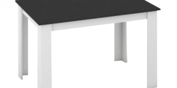 Tempo Kondela Jedálenský stôl 120×80, DTD laminovaná/ABS hrany, Biela/Čierna, KRAZ