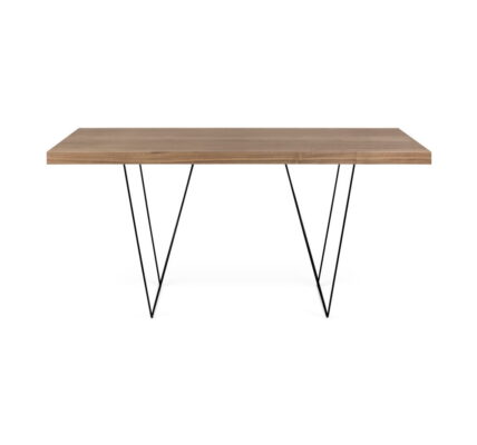 Jedálenský stôl s doskou v dekore dreva a kovovými nohami TemaHome Trestle, 90 × 160 cm