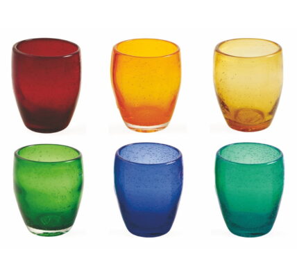 Sada 6 farebných pohárov z fúkaného skla Villa d’Este Rainbow, 280 ml