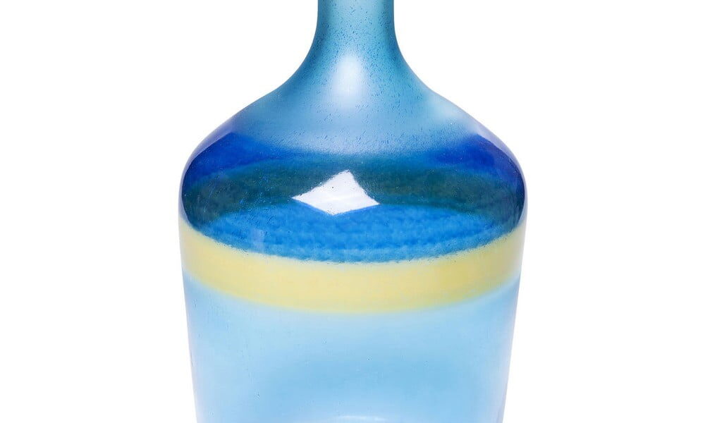 Modrá sklenená váza Kare Design Blue River, výška 47 cm