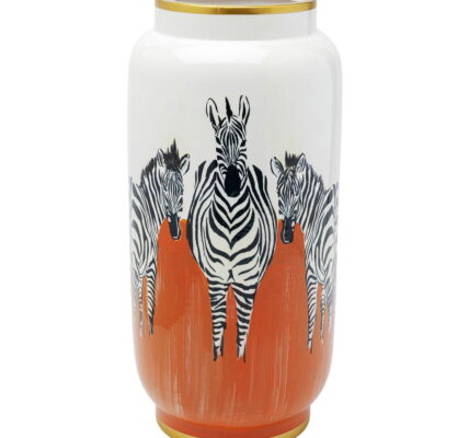 Váza Kare Design Orange Zebras, výška 39 cm
