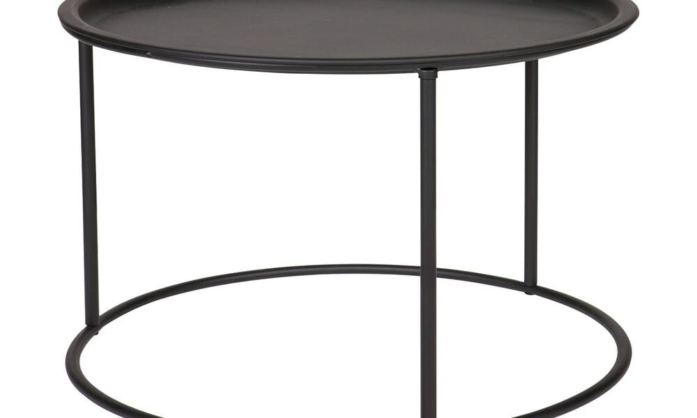 Čierny konferenčný stolík WOOOD Ivar, ⌀ 56 cm
