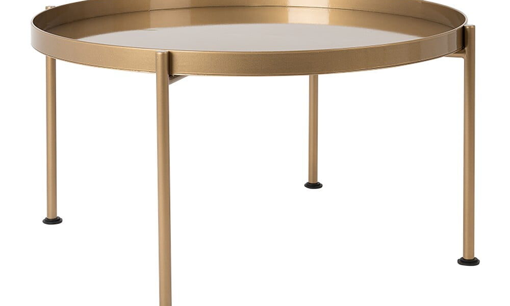 Konferenčný stolík v zlatej farbe Custom Form Hanna, ⌀ 80 cm