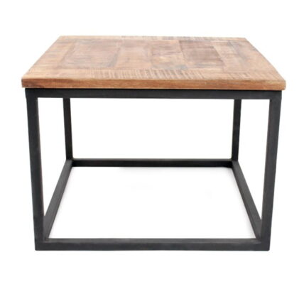 Čierny konferenčný stolík s doskou z mangového dreva LABEL51 Box