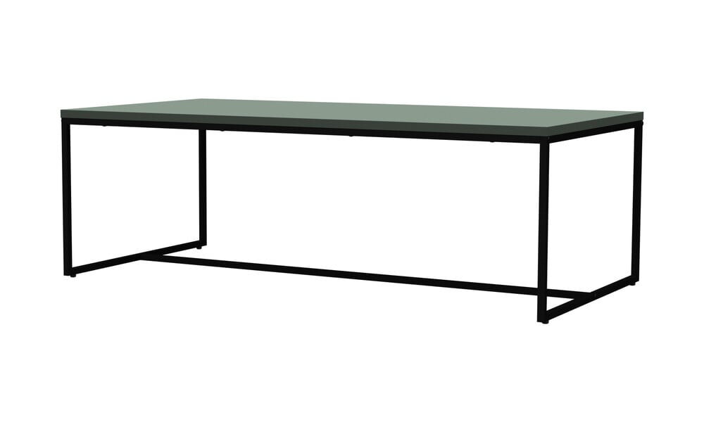 Zelený konferenčný stolík s kovovými nohami v čiernej farbe Tenzo Lipp