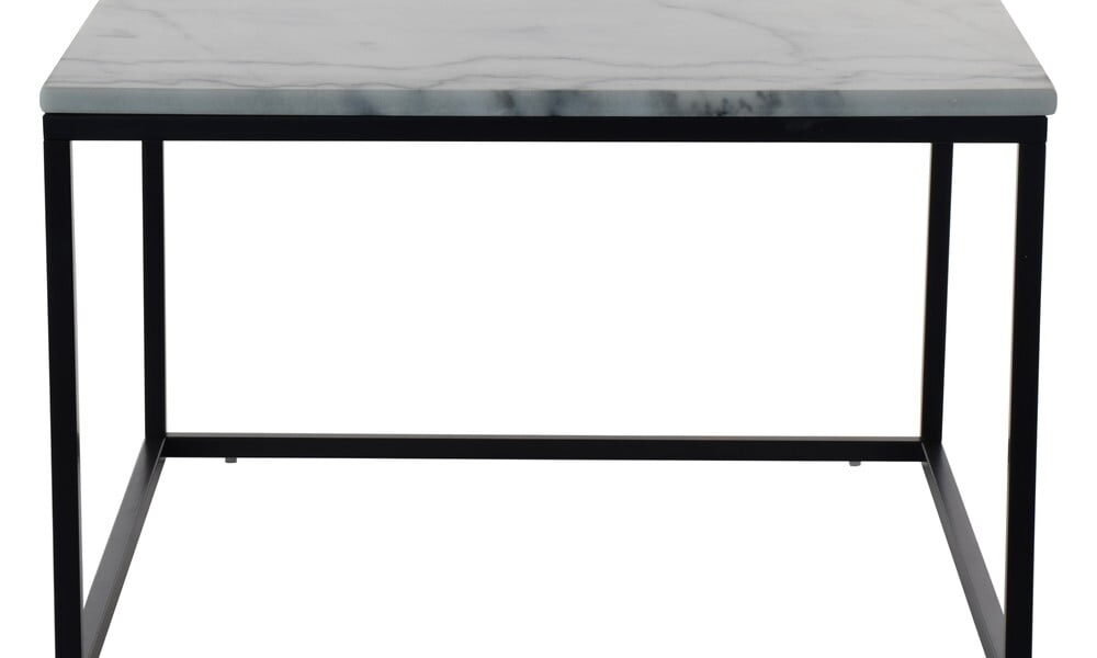 Mramorový konferenčný stolík s čiernou konštrukciou RGE Accent, 75 × 75 cm