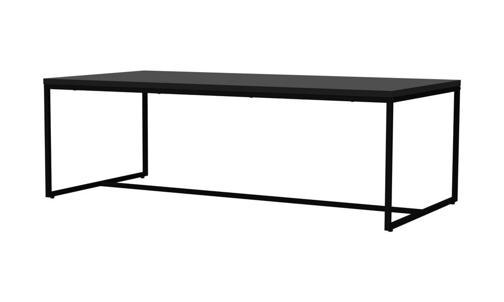 Čierny konferenčný stolík s kovovými nohami v čiernej farbe Tenzo Lipp