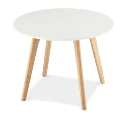 Biely konferenčný stolík s nohami z dubového dreva Furnhouse Life, Ø 60 cm