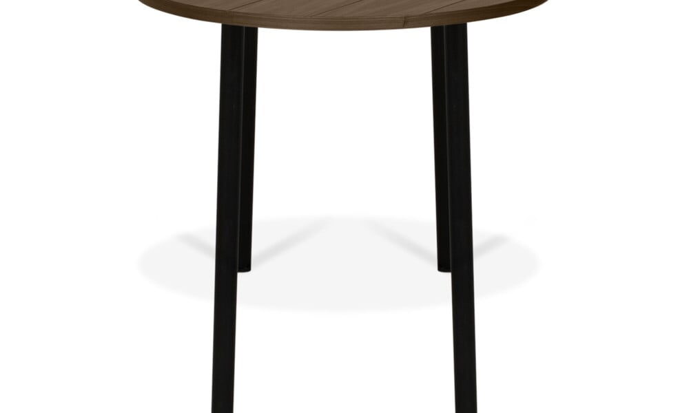 Konferenčný stolík v dekore orechového dreva s čiernymi nohami TemaHome Ply, ø 50 cm