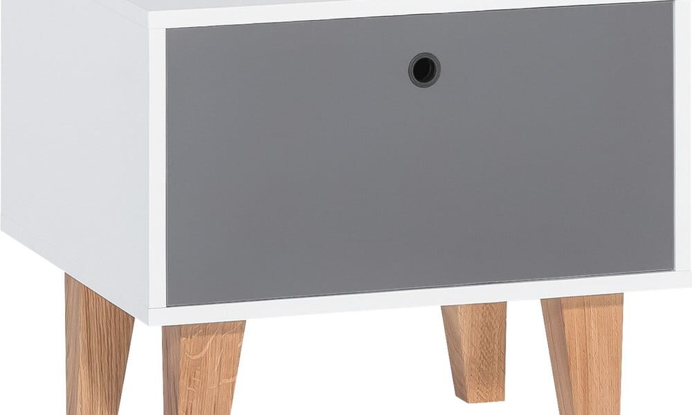 Sivo-biely nočný stolík Vox Concept