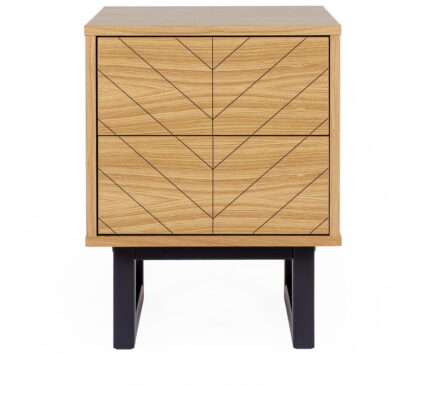 Nočný stolík z brezového dreva Woodman Mora Herringbone Print