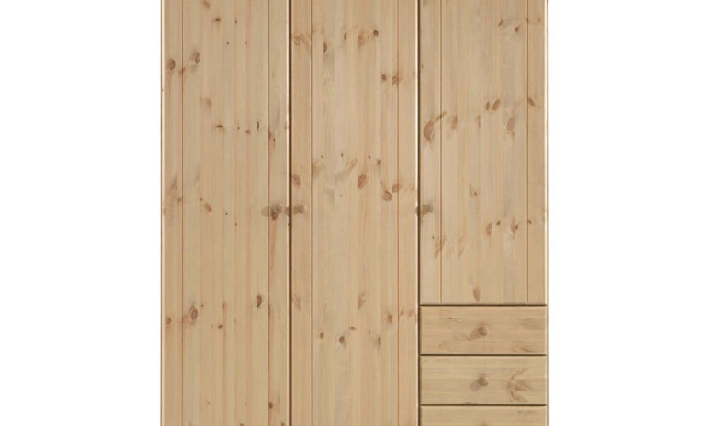 Svetlohnedá šatníková skriňa z borovicového dreva Steens Ribe, 202 × 150,5 cm