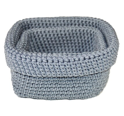 Set 2 modrosivých háčkovaných košíkov JOCCA Crochet