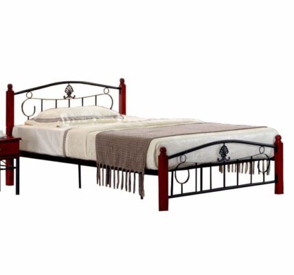 Tempo Kondela Kovová posteľ s roštom, 140×200, MAGENTA