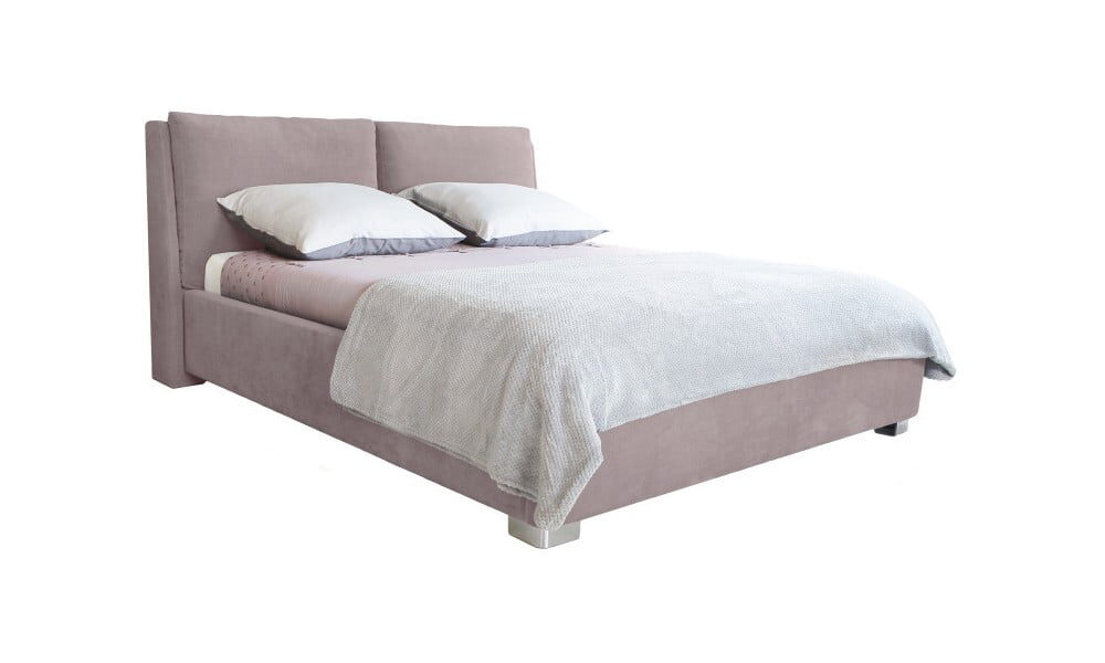 Svetloružová dvojlôžková posteľ Mazzini Beds Vicky, 140 × 200 cm