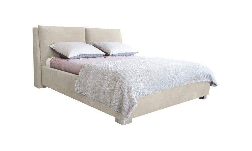Béžová dvojlôžková posteľ Mazzini Beds Vicky, 180 × 200 cm