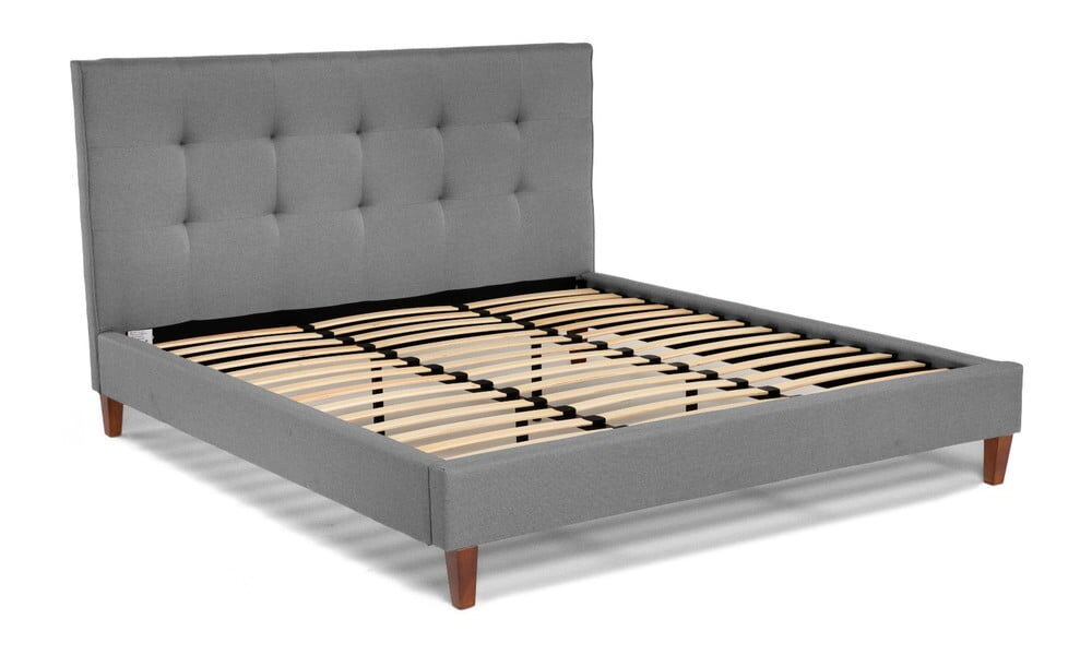 Sivá dvojlôžková posteľ Chez Ro Skagen, 160 × 200 cm