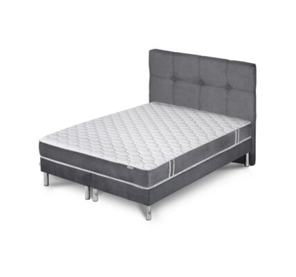 Sivá posteľ s matracom a 2 boxspringmi Stella Cadente Maison Syrius Saches, 180 × 200 cm