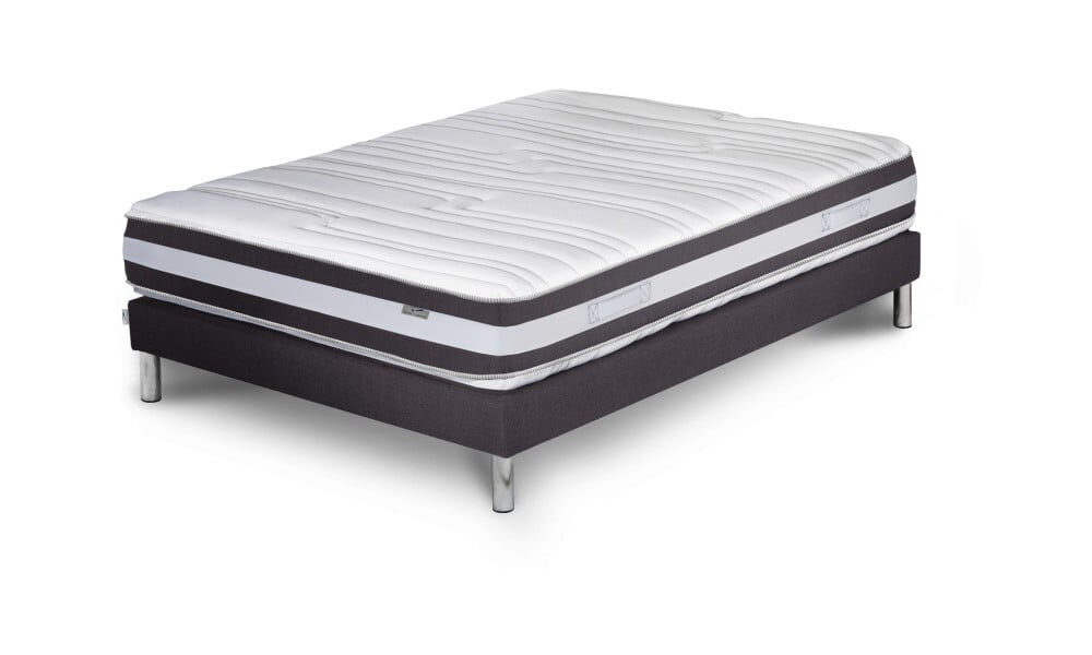Tmavosivá posteľ s matracom Stella Cadente Maison Mars Europa, 140 × 200 cm