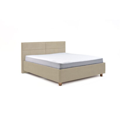 Béžová dvojlôžková posteľ s roštom a úložným priestorom PreSpánok Grace, 160 x 200 cm