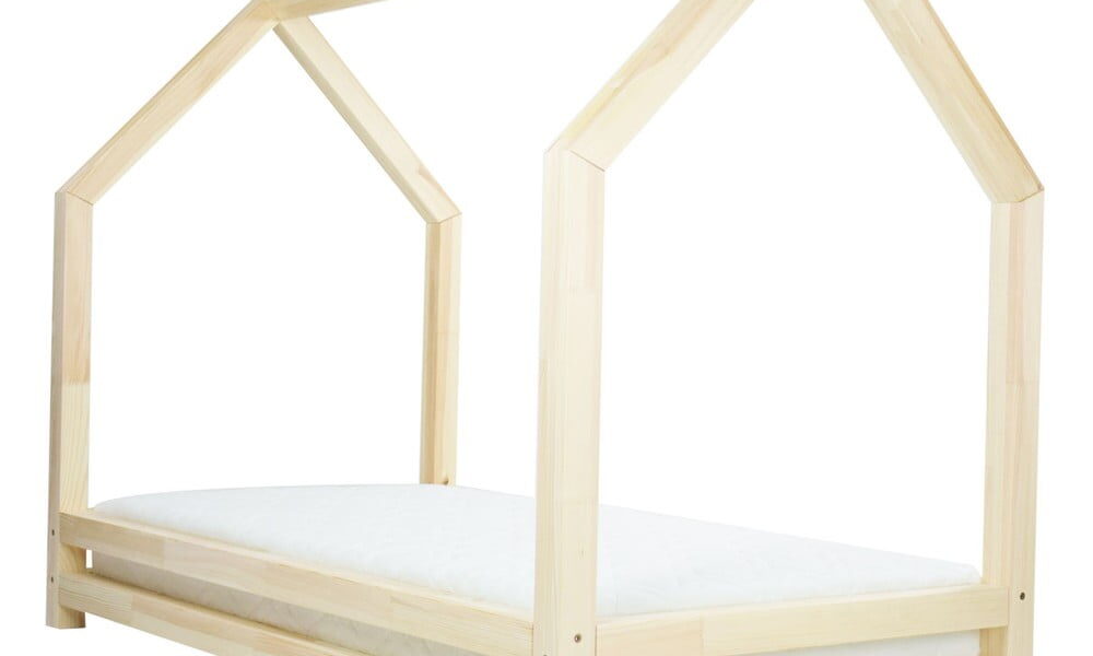 Detská posteľ z prírodného smrekového dreva Benlemi Funny, 90 × 180 cm