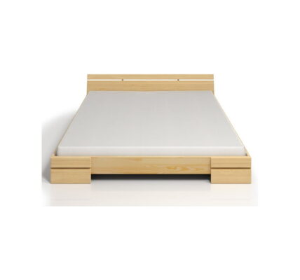 Dvojlôžková posteľ z borovicového dreva s úložným priestorom SKANDICA Sparta Maxi, 140 × 200 cm