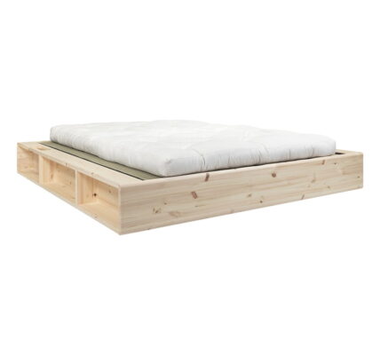 Dvojlôžková posteľ z masívneho dreva s futonom Double Latex a tatami Karup Design, 180 x 200 cm